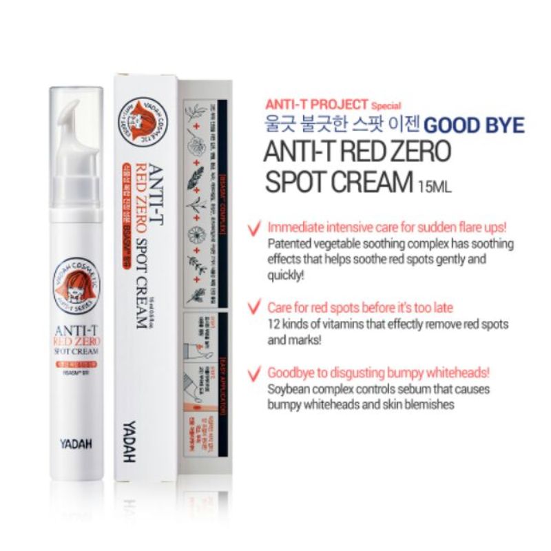 Yadah Anti-T Red Zero Spot Cream - Korean-Skincare